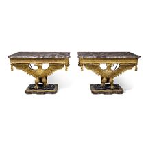 Pair William Kent style Eagle Console tables, circa 1880